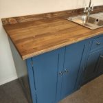 BS102 Sink/appliance Unit Painted In Stiffkey Blue With Chrome Hinges And Knobs.