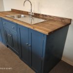 BS102 Sink/appliance Unit Painted In Stiffkey Blue With Chrome Hinges And Knobs.