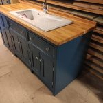BS97 Sink/Appliance Unit, Painted in ‘Stiffkey Blue’ with Chrome Hinges and Knobs