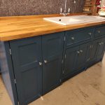 BS97 Sink/Appliance Unit, Painted in ‘Stiffkey Blue’ with Chrome Hinges and Knobs