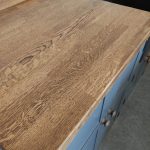 BS96 Sink Appliance Unit With Black Belfast Sink And Stained Oak Worktop