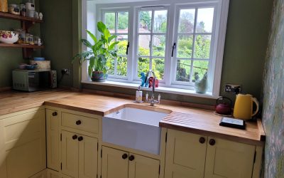 Amy’s cottage kitchen (painted in citron)