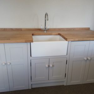 Belfast sink and appliance unit-just being built now so you can choose your own paint colour and pine worktop finish