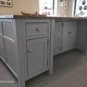 Kitchen Island With Storage And Two Recesses For Your Stools