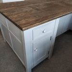 Kitchen Island With Storage And Two Recesses For Your Stools