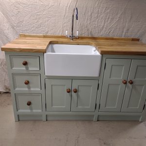 BS104 Handmade Freestanding Solid Pine Belfast Sink Unit,inc Sink/tap,oak Worktop