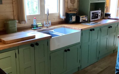 Karen’s wooden lodge kitchen