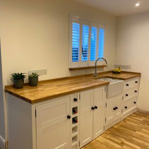 BS111 HANDMADE FREESTANDING BELFAST SINK UNIT WITH OAK WORKTOP-your colour choice