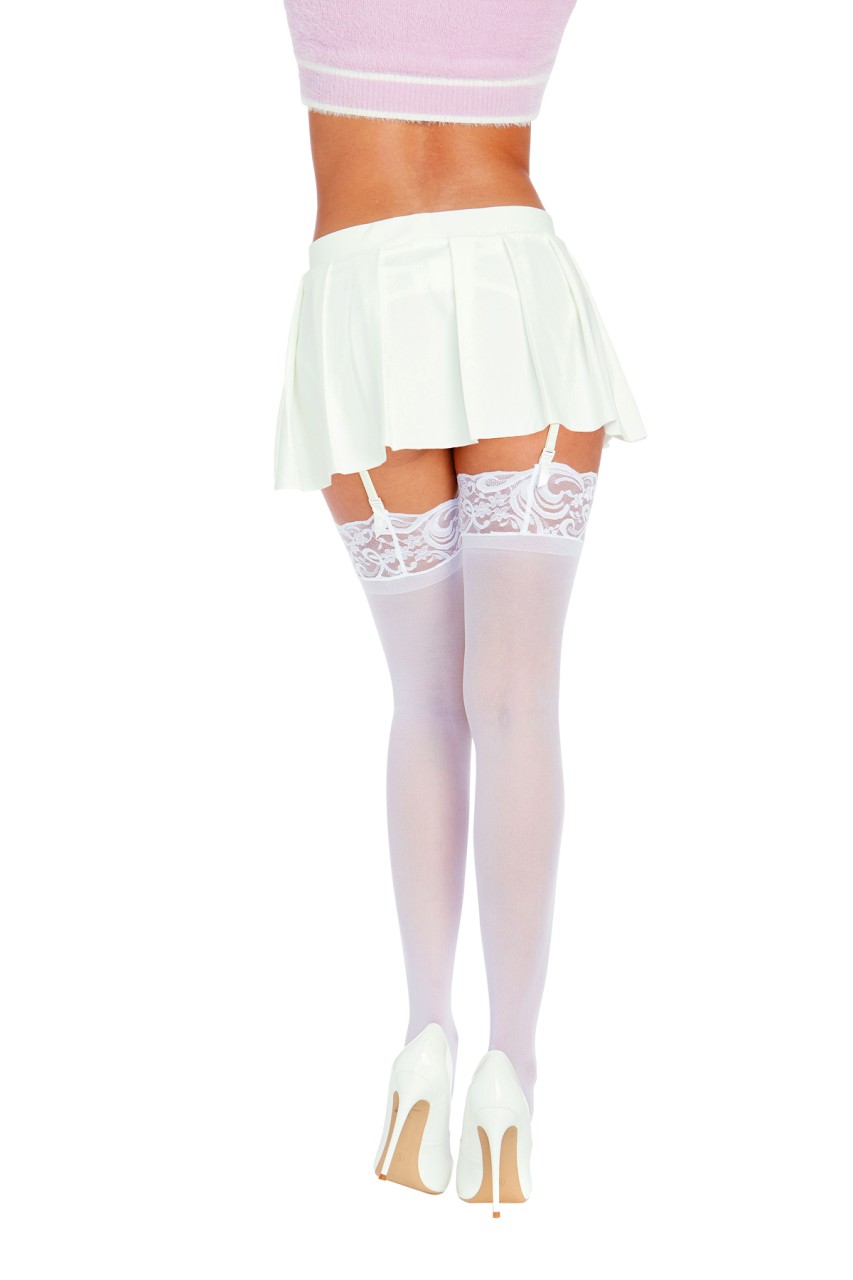 Dreamgirl - Dreamgirl Women's Sheer Nylon Thigh High Stockings with Lace Top - DG0002 - Image 3