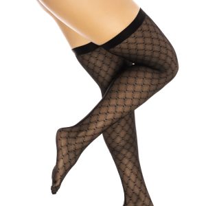 1112-Black-Front__30020_zoom Mapale - Diamond Mesh Thigh High - MAP1112