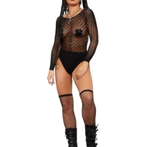 20772__53937_zoom Chevron Long Sleeve Bodysuit - FV20772