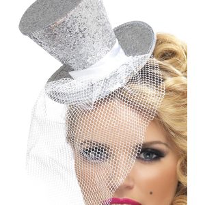 21192__70766_zoom Fever Mini Top Hat on Headband, Silver - FV21192