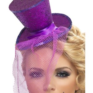 21299__22359_zoom Fever Mini Top Hat on Headband, Purple - FV21299