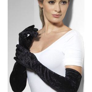 22546__56353_zoom Velveteen Gloves, Black - FV22546