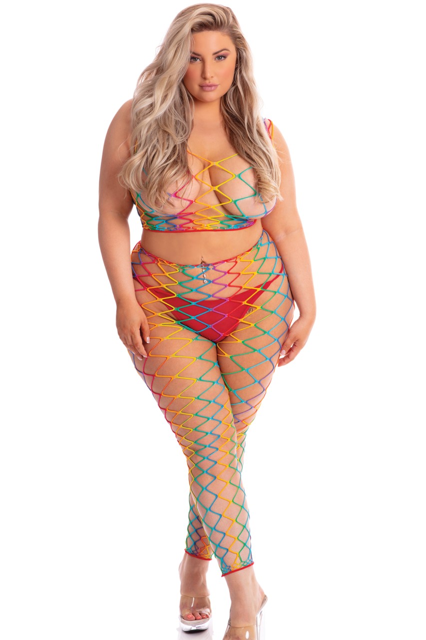 Roy G. Biv 2Pc Bodystocking - PL23078X - Image 2