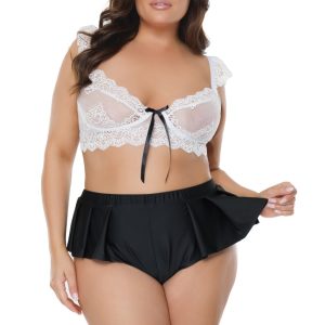 24132_BLK_05-PLUS__00596_zoom Coquette - Crop top & shorts set - CQ24132X