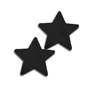31535-BLAC-F__64456_zoom Satin Solid Black Star Pasties - GL31535