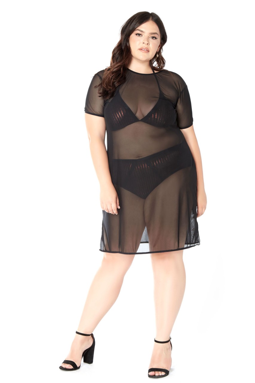 Mesh Short Sleeve Dress - GL32124X - Image 2