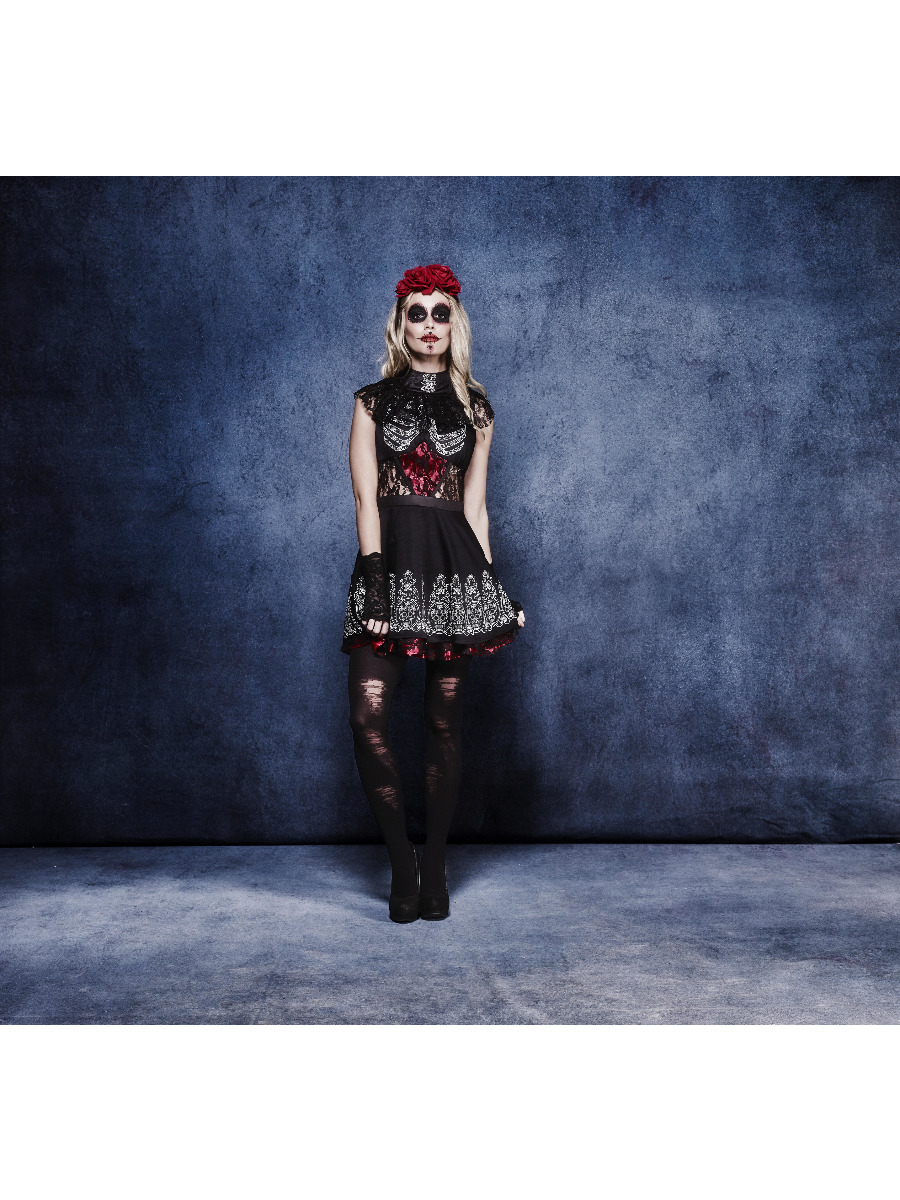 Fever Day of the Dead Costume, Black - FV44541 - Image 2