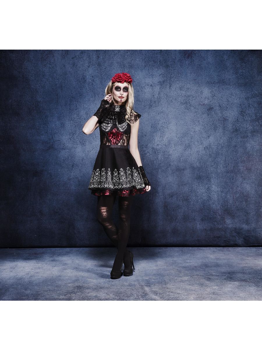 Fever Day of the Dead Costume, Black - FV44541 - Image 3