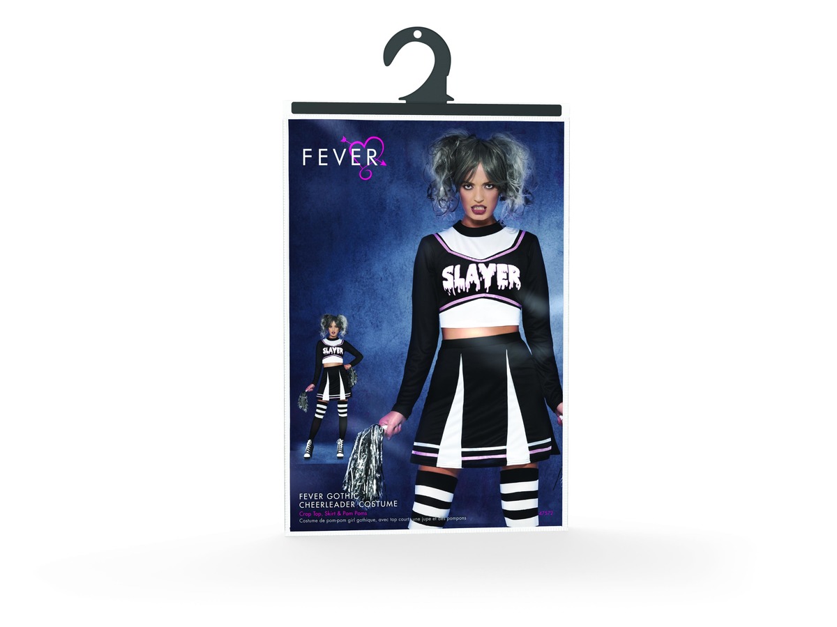 Fever Gothic Cheerleader Costume, Black - FV47572 - Image 4