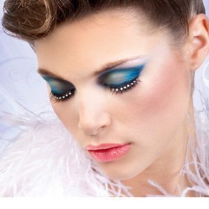 489_edit__52603_zoom Black-White Rhinestone Eyelashes - BE489