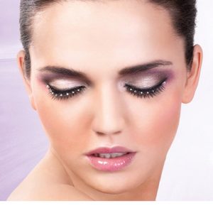 498_edit__62637_zoom Black-White Rhinestone Eyelashes - BE498