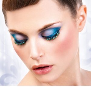 508_edit__41332_zoom Black-Blue-Green Rhinestone Eyelashes - BE508