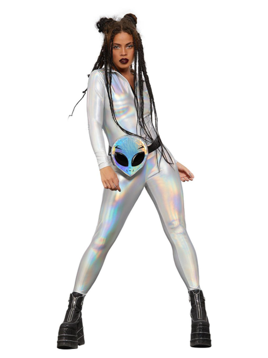 Fever Miss Whiplash Mirror Holographic Costume - FV61999 - Image 2