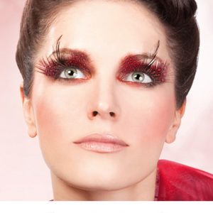 Red-Purple Feather Eyelashes - BE622