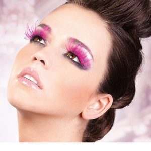 644_edit__09192_zoom Hot Pink Feather Eyelashes - BE644