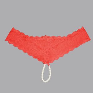 7119-RED-F__06239_zoom Lace And Open Crotch Pearl String Cheeky - IC7119X