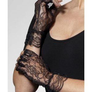 98251__16173_zoom Fingerless Lace Gloves, Black - FV98251