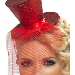 FV21298-RED_01__86953_zoom Fever Mini Top Hat on Headband, Red - FV21298
