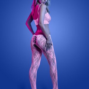GL2549-BackProductImages-hires__17697_zoom Fantasy Lingerie - EQUILIBRIUM Glow-in-the-dark lace knit crotchless bodystocking; glows pink - FL-GL2549
