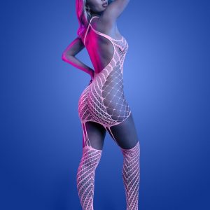 GL2550-BackProductImages-hires__67765_zoom Fantasy Lingerie - METAMORPHIC Glow-in-the-dark bodystocking dress; glows pink - FL-GL2550