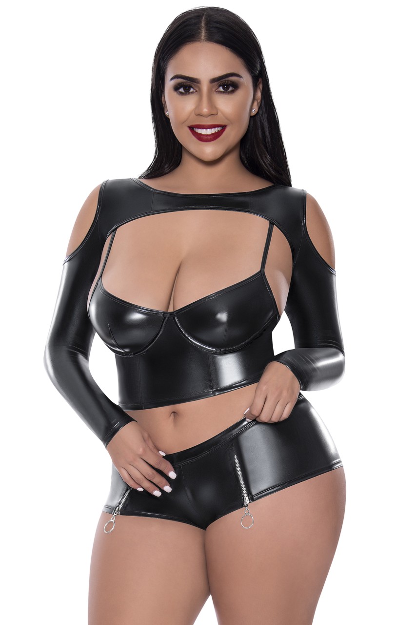 Camisole, Long Sleeve Shrug & Short set - MSM325 - Image 3