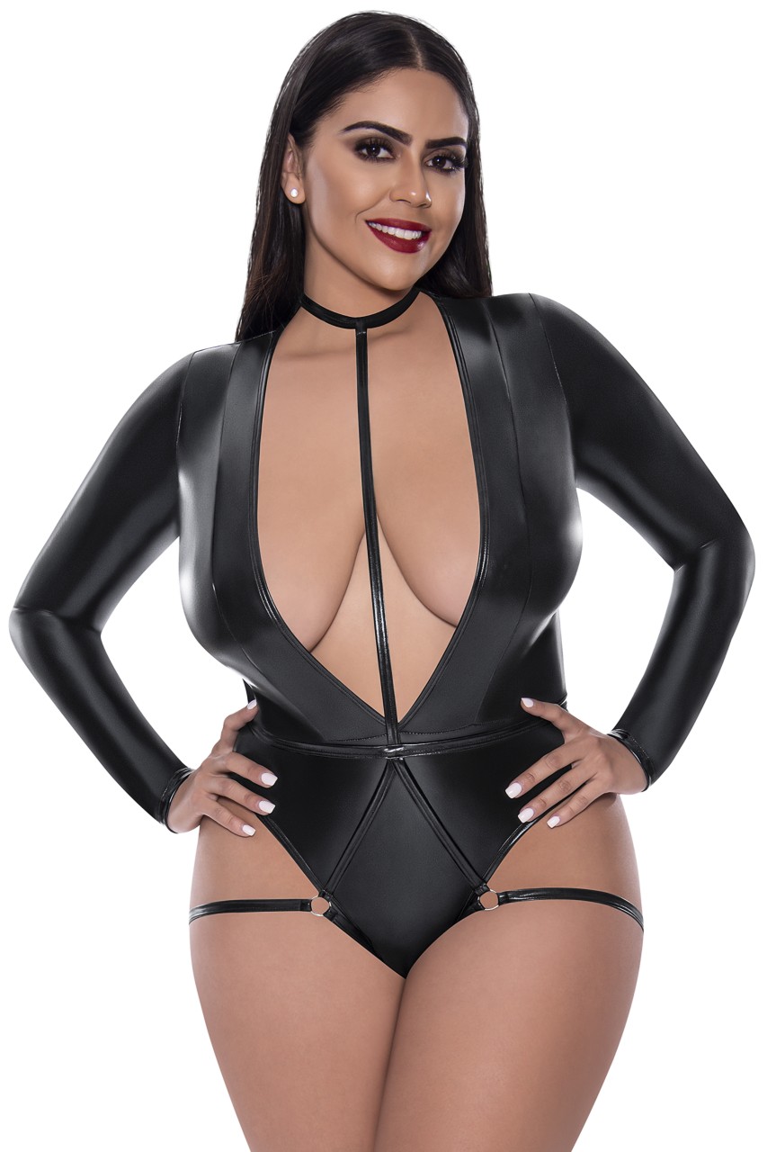 Long Sleeve Teddy w/Harness Caging - MSM326 - Image 3