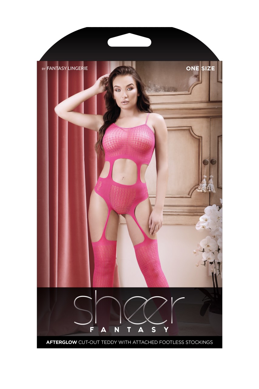Afterglow Cut-out Teddy with Attached Footless Stockings - FL-SF954 - Image 2