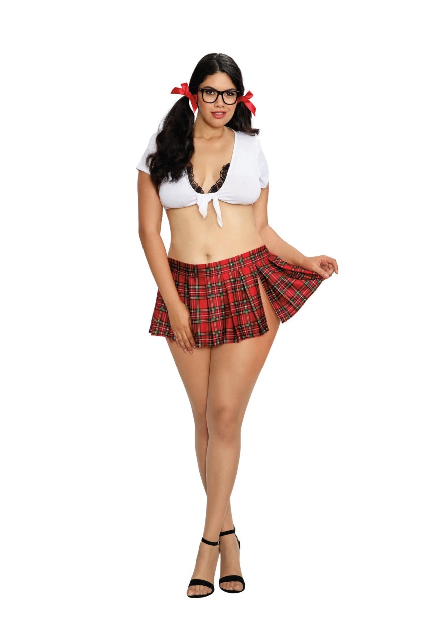 Dreamgirl - Dreamgirl Women's Homeroom Hottie Sexy Schoolgirl-Themed Bedroom Costume Set - DG11046X - Image 2