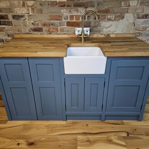 Hardwood mini sink/appliance unit- with "Dark gold" coloured Tap *STOCK AND SALE*